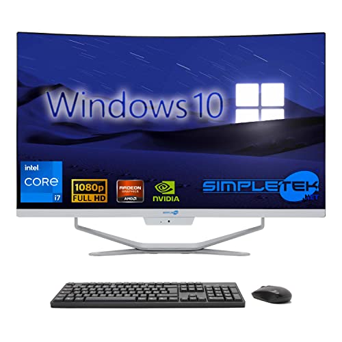 SIMPLETEK - All-in-One-PC 27" Curved Windows 10 | Prozessor Core i7 12° Gen mit Grafikkarte RX550 4GB | 16GB RAM DDR4 SSD 960GB von SIMPLETEK