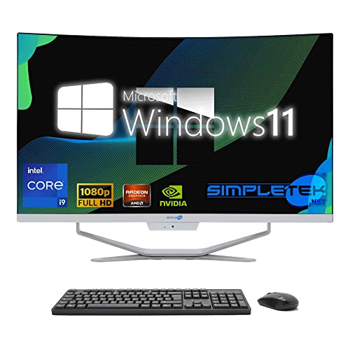 SIMPLETEK - All-in-One-PC 27" Curved Windows 11 | Core i9 Prozessor 12°Gen mit GTX 1050Ti 4GB Grafikkarte | 32GB RAM DDR4 SSD 960GB von SIMPLETEK