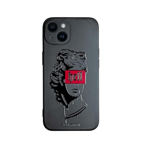 SIMPLYMDRN Slim für iPhone 13 Hülle - Goth Tattoo Design - Coole Hülle für Männer - Streetart Cover - Schlank und Flexibel (Livin Hell Black) von SIMPLYMDRN