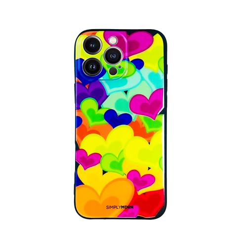 SIMPLYMDRN Schlanke Schutzhülle für iPhone 16 Pro Max – niedliches mädchenhaftes Cover – stilvolle Hülle für Frauen – Blumen-Design – niedliche Hülle für Mädchen (Heartburst Pink) von SIMPLYMDRN