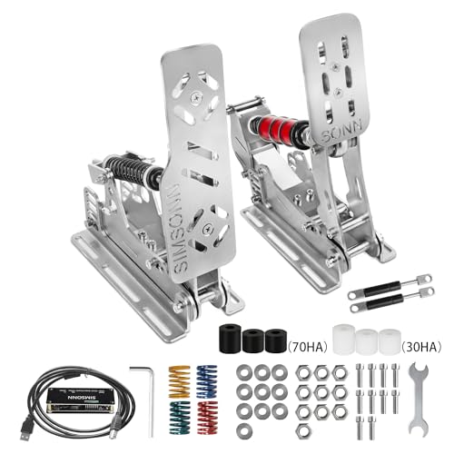 SIMSONN PRO Pedals Sim Racing Pedale PC Rennsimulator Drucksensor Wägezelle HE Hydraulik Pedal（PRO-P2-H2） von SIMSONN