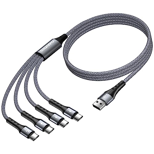 SIQIWO USB Typ C Kabel 1.2M, USB C 3.0 Schnellladung Sync Ladekabel mit 4 USB C Port, für iPhone 15, Android Galaxy S23 S22 S21 S20 S10 Plus A51 A7, Note 20 10 9, LG G8 V50, Huawei, Sony, Xiaomi von SIQIWO