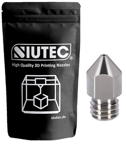 SIUTEC® Premium MK8 Titan beschichtet/Titanium alloyed, Düse/Nozzle, 1.5mm, Kompatibel mit Ender, CR6, CR10S, X5SA, A8, für 1.75mm Filament von SIUTEC