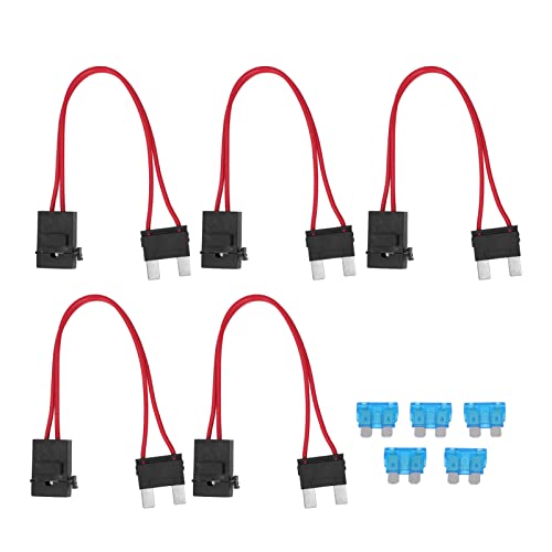 Auto Sicherungshalter Stecker Fahrzeugkastenkastenanschluss 20A Mini Blatthalter mit Drahtverlängerung für Kleinen Raum (ACL L 29,2 mm) von SIXRUN