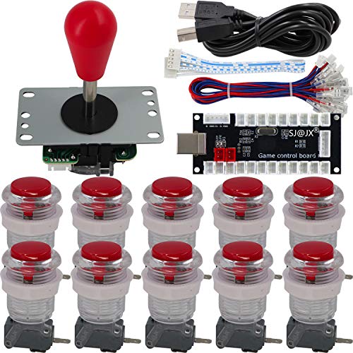 SJ@JX Arcade Game Controller DIY Kit Microswitch Button 4&8 Way Joystick Zero Delay USB Encoder Fighting Stick Handles Console for PC MAME Raspberry Pi Retropie von SJ@JX