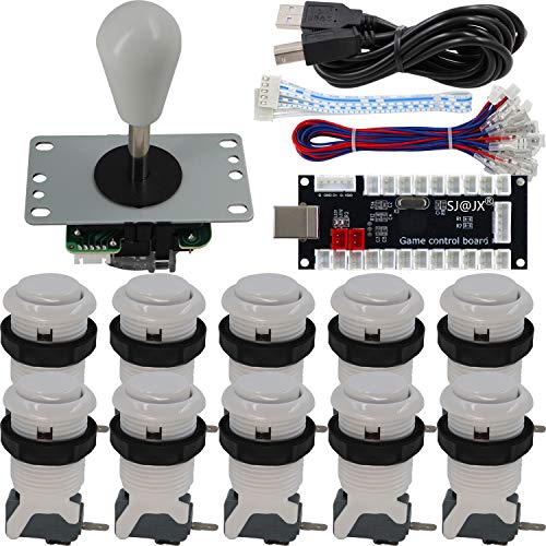 SJ@JX Arcade Game Controller DIY Kit Microswitch Button 4&8 Way Joystick Zero Delay USB Encoder Fighting Stick Handles Console for PC MAME Raspberry Pi Retropie von SJ@JX