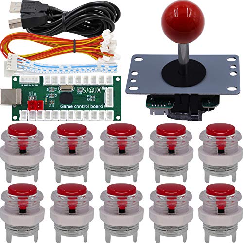 SJ@JX Arcade Game Controller DIY Kit Microswitch Button 4&8 Way Joystick Zero Delay USB Encoder Fighting Stick Handles Console for PC MAME Raspberry Pi Retropie von SJ@JX