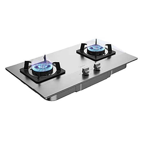 Brenner Gasherd, integriertes Gasherd, 72 cm Kochfeld, Edelstahl-Brenner, 4,5 kW Feuerkraft, 9 Temperaturstufen, rutschfeste Gusseisen-Kochfeldringe von SJKJNK