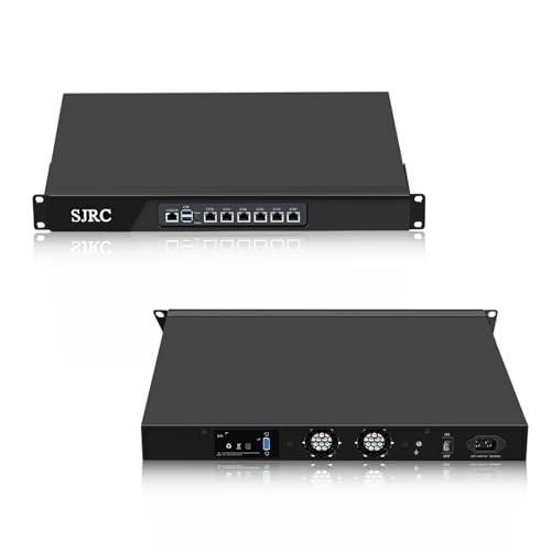 SJRC 19” Firewall Hardware 12th Gen N100, 1U Firewall Router with 6 x i226V 2.5GbE LAN, 19 Zoll Rack OPNsense Appliance for Office VPN Server, DDR5 16GB RAM 512GB SSD, VGA von SJRC