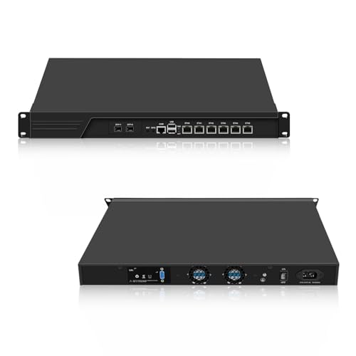 SJRC 1U Rackmount Firewall Appliance 989 Core i5 3320M, Dual SFP+ 10GbE Router PC Support OPNsense, 19 Zoll Network Security Hardware with 8GB RAM 128GB SSD, VGA, 6 x LAN, COM von SJRC