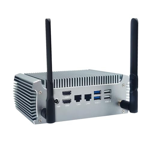 SJRC Mini PC Lüfterlos AMD Ryzen R7 7730U 8C/16T Fanless, Klein Büro Industrial Desktop Computer, WiFi6 BT5.2, UHD 4K Dual Display, Barebone, NO RAM NO Storage NO System von SJRC