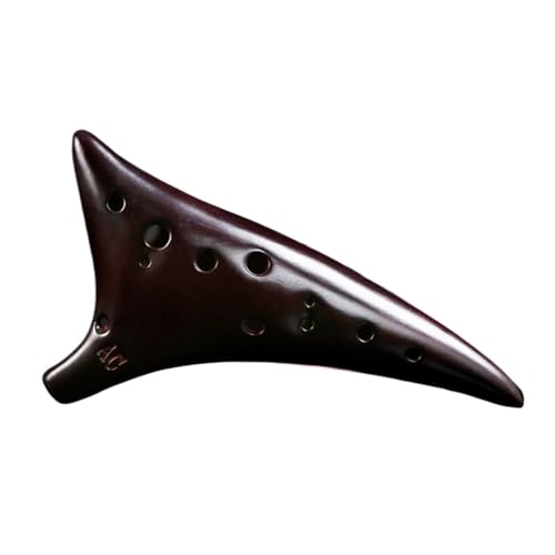 SJTYFC 12 Löcher Alt-C Ocarina-Instrument Für Anfänger Keramik Handbemalt Räuchern Instrument Musiquee Mit Notenheft Halsgurt Tragetasche(F) von SJTYFC