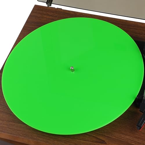 Plattenspielermatte für Schallplattenspieler – 3 mm Acryl-Anti-Vibrations-Plattenspieler-Slipmat, rutschfester Schallplatten-Stabilisator mit antistatischem Design, reduziert Lärm und schützt von SKEVONO