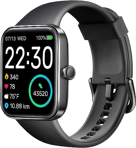 SKG Smartwatch für Damen Herren,Fitness Tracker 5ATM Schwimmen Wasserdicht,Gesundheitsmonitor Für Herzfrequenz, Blutsauerstoff, Schlaf,1,7''Touchscreen Bluetooth Fitness Watch Android iPhone, V7 von SKG