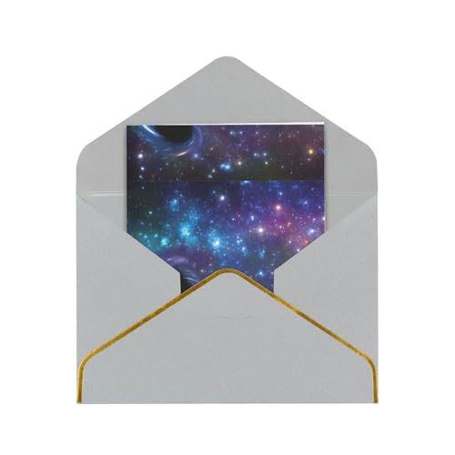 SKKNT Grußkarten mit Galaxie-Druck, vielseitig einsetzbar, blanko, mit Umschlägen, 11,4 x 15,2 cm von SKKNT