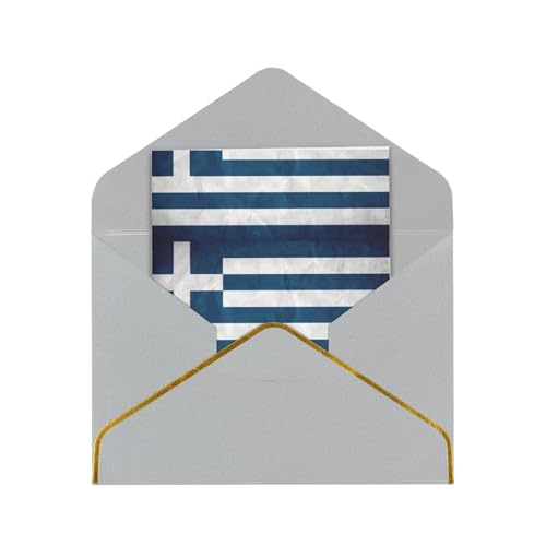 SKKNT Grußkarten mit griechischer Flagge, vielseitig einsetzbar, blanko, mit Umschlägen, 11,4 x 15,2 cm von SKKNT