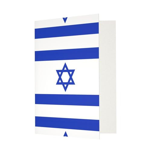 SKKNT Grußkarten mit israelischer Flagge, vielseitig einsetzbar, blanko, mit Umschlägen, 11,4 x 15,2 cm von SKKNT