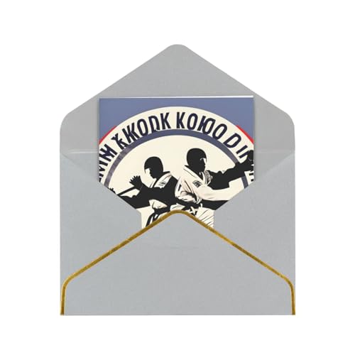 SKKNT Taekwondo-Designdruck für alle Anlässe, vielseitige Blanko-Notizkarten mit Umschlägen, 11,4 x 15,2 cm von SKKNT