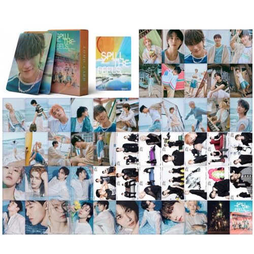 55 Stück Seventeen Fotokarten SVT SPILL The Feels Noveau Album Karten Seventeen Mini Karten SVT Merch Photo Cards Pack Geschenk für Fans von SKLTN