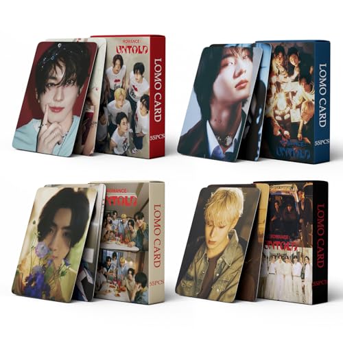 SKLTN Enhypen Photocards Romance 4 Set/220 Stück Untold Cards Neues Album Karten Mini Merch Photo Cards Enhypen Poster Karten für Fans von SKLTN