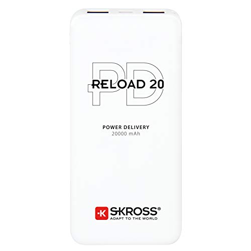Skross Reload 20 PD Powerbank 20000 mAh Li-Ion Weiß Statusanzeige von SKROSS