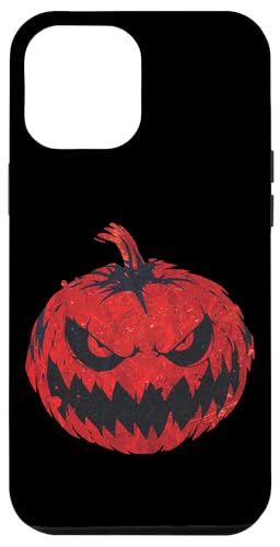 Hülle für iPhone 15 Pro Max Halloween Kürbis Gesicht Silhouette Gruseliges Gemüse Rot Kürbis von SKULIJI Funny Spooky Pumpkin Halloween Graphics