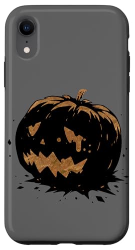 Hülle für iPhone XR Gruselige Halloween-Kürbisse Traurige Gemüse-Silhouette Kürbis von SKULIJI Funny Spooky Pumpkin Halloween Graphics