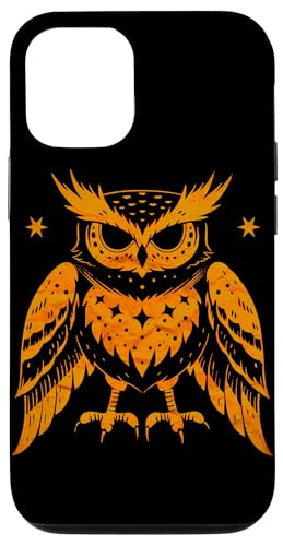 Hülle für iPhone 13 Pro Niedliche Retro-Eule, ästhetisch, nachtaktiv, Orange, Boho-Eule von SKULIJI Nocturnal Birds Of Prey Owl Raptor Designs