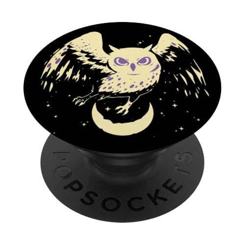 Niedliche Cartoon-Ästhetische nächtliche Greifvogel, Raptor-Eule PopSockets mit austauschbarem PopGrip von SKULIJI Nocturnal Birds Of Prey Owl Raptor Designs