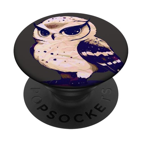 Niedliche nachtaktive Vogel-Grafik Retro Ästhetische Kawaii Boho Eule PopSockets mit austauschbarem PopGrip von SKULIJI Nocturnal Birds Of Prey Owl Raptor Designs