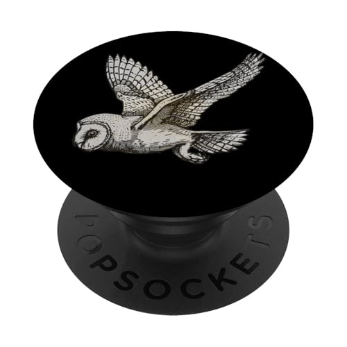 Retro Ästhetische nachtaktive Greifvögel Raptor fliegende Eule PopSockets mit austauschbarem PopGrip von SKULIJI Nocturnal Birds Of Prey Owl Raptor Designs