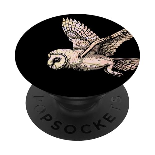 Vintage Ästhetische nachtaktive Greifvögel Raptor fliegende Eule PopSockets mit austauschbarem PopGrip von SKULIJI Nocturnal Birds Of Prey Owl Raptor Designs