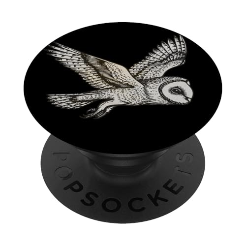 Vintage Ästhetische nächtliche Raptor Greifvögel fliegende Eule PopSockets mit austauschbarem PopGrip von SKULIJI Nocturnal Birds Of Prey Owl Raptor Designs