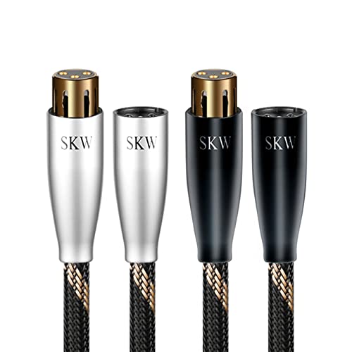 SKW High-end XLR Kabel, Hochreines Kupfer XLR Stecker auf XLR Buchse 3 PIN Mikrofonkabel für CD, Power Amplifier, Monitorlautsprecher, Kopfhörer Verstärker (1.5m, 2Pcs/set) von SKW