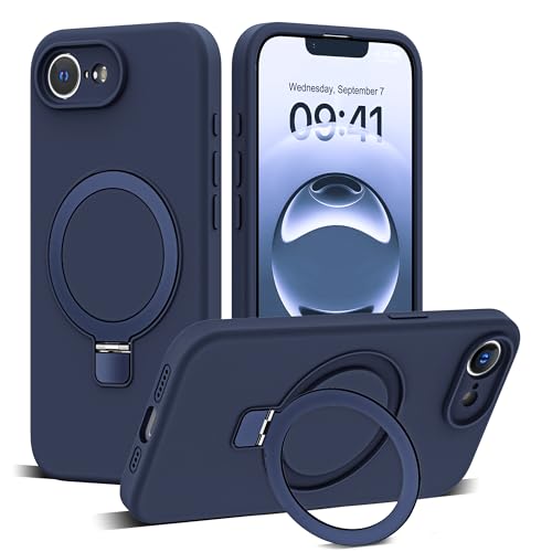 SKYLMW Schutzhülle für iPhone 16e, mit magnetischem, unsichtbarem Ständer, kompatibel mit Mag-Safe-Militär, sturzgetestet, stoßfest, Silikon, iPhone 16e, Handyhüllen für Damen und Herren, 15,5 cm SKYLMW Schutzhülle für iPhone 16e, mit magnetischem, unsichtbarem Ständer, kompatibel mit Mag-Safe-Militär, sturzgetestet, stoßfest, Silikon, iPhone 16e, Handyhüllen für Damen und Herren, 15,5 cm von SKYLMW