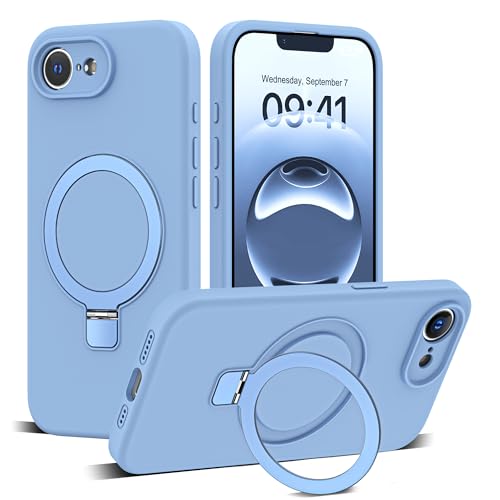 SKYLMW Schutzhülle für iPhone 16e, mit magnetischem, unsichtbarem Ständer, kompatibel mit Mag-Safe-Militär, sturzgetestet, stoßfest, Silikon, iPhone 16e, Handyhüllen für Damen und Herren, 15,5 cm SKYLMW Schutzhülle für iPhone 16e, mit magnetischem, unsichtbarem Ständer, kompatibel mit Mag-Safe-Militär, sturzgetestet, stoßfest, Silikon, iPhone 16e, Handyhüllen für Damen und Herren, 15,5 cm von SKYLMW