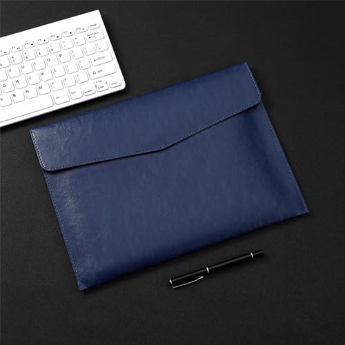 Aktenordner aus Leder A4 Business Office Aktentasche PU Leder Aktentasche Informationsarchivtasche(Blue) von SLEDEZ