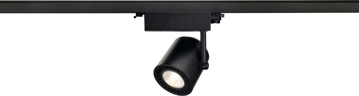 SLV SUPROS Spot für 3Phasen Hochvoltschiene, LED, 3000K, schwarz, 33,5W - Leuchten mit 3 Phasen Adapter 230V von SLV
