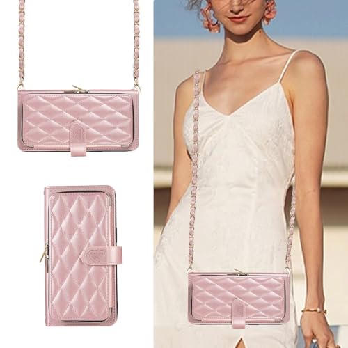 SLWYF Handyhülle für Huawei P30 Pro Hülle, Flip Case Lederhülle Reißverschluss Magnetverschluss Brieftasche mit 7 Kartenfächern Standfuntion Retro Matt Ledertasche - Rose Gold SLWYF Handyhülle für Huawei P30 Pro Hülle, Flip Case Lederhülle Reißverschluss Magnetverschluss Brieftasche mit 7 Kartenfächern Standfuntion Retro Matt Ledertasche - Rose Gold von SLWYF