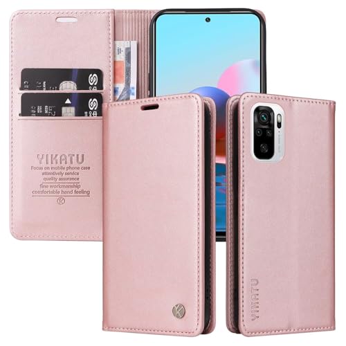 SLWYF Handyhülle für Xiaomi Poco M3 Pro/Redmi Note 10 5G Hülle, Premium PU Lederhülle Wallet Klappbar Flip Case Tasche Magnet Kartenfach Standfunktion Klapphülle Schutzhülle Handyhülle, Gold von SLWYF