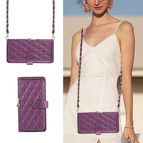 SLWYF Handyhülle für iPhone 14 Pro Hülle, Flip Case Lederhülle Reißverschluss Magnetverschluss Brieftasche mit 7 Kartenfächern Standfuntion Retro Matt Ledertasche - Tiefviolett SLWYF Handyhülle für iPhone 14 Pro Hülle, Flip Case Lederhülle Reißverschluss Magnetverschluss Brieftasche mit 7 Kartenfächern Standfuntion Retro Matt Ledertasche - Tiefviolett von SLWYF
