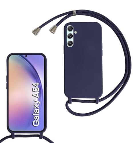 SLWYF Kompatibel mit Samsung Galaxy A54 5G Hülle, Handykette Hülle Silikon Seil Necklace Handyhülle mit Kordel Tasche TPU Bumper Schutzhülle für Galaxy A54 5G - Dunkelblau SLWYF Kompatibel mit Samsung Galaxy A54 5G Hülle, Handykette Hülle Silikon Seil Necklace Handyhülle mit Kordel Tasche TPU Bumper Schutzhülle für Galaxy A54 5G - Dunkelblau von SLWYF