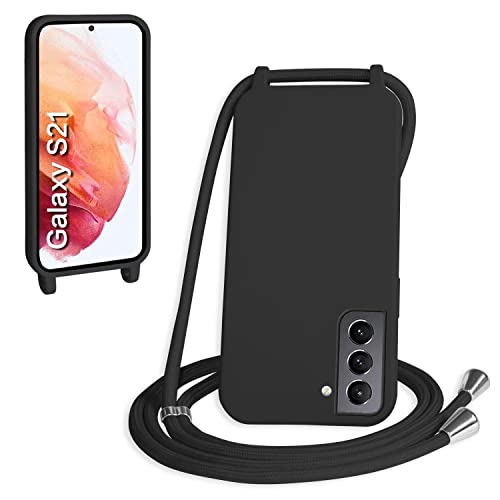 SLWYF Kompatibel mit Samsung Galaxy S21 6.2" Zoll Hülle,Handykette Hülle Silikon Seil Necklace Handyhülle mit Kordel Tasche TPU Bumper Schutzhülle für Galaxy S21-Schwarz SLWYF Kompatibel mit Samsung Galaxy S21 6.2" Zoll Hülle,Handykette Hülle Silikon Seil Necklace Handyhülle mit Kordel Tasche TPU Bumper Schutzhülle für Galaxy S21-Schwarz von SLWYF