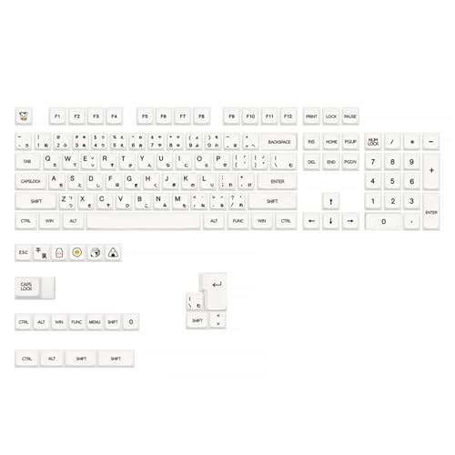 126Keys Minimalistische weiße Tastenkappen, einfache weiße Tastenkappe für mechanische Tastatur, personalisierbar, japanisches Tastenkappen-Set von SLXLYH