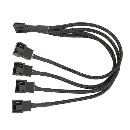 SLXLYH Lüfter-Splitterkabel, ummantelter Adapter, Computer, PC, Lüfter, Strom-Verlängerungskabel, 1 auf 3/4 Konverter für Computer von SLXLYH