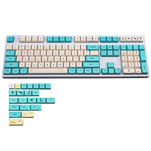 Tastenkappen-Set mit 130 Tasten, Motiv: Frühlingsblüten, Höhe Farbsublimation, Tastenkappen-Set für mechanische Tastatur von SLXLYH