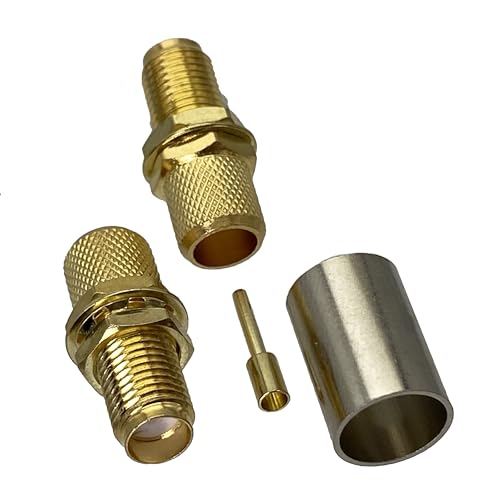 10Pcs SMA Male & Female Jack Bulkhead Crimp RG8X LMR240 & RG5 RG6 LMR300 Cable RF Coaxial connector Wire Terminals 50ohm(SMA Jack for RG5) von SLXWSXZE