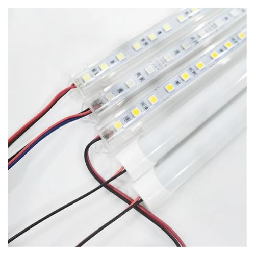 5PCS/Lot 50CM DC12V 24V LED Bar light 5050 With PC cover 5050 LED Hard strip light Kitchen Cabinet Light Wall Light(Blue,MILKY_12V) von SLXWSXZE