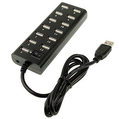 SM-PC® 13port USB 2.0 HUB schwarz + Steckernetzteil #374 von SM-PC