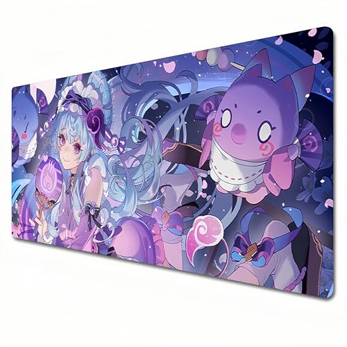 SMXTJBAI Genshin Impact Mauspad, Anime-Gaming-Mauspad, XXL-Mauspad, 900 x 400 cm, Schreibtischunterlage groß, wasserdicht, rutschfest, Yumemizuki Mizuki von SMXTJBAI